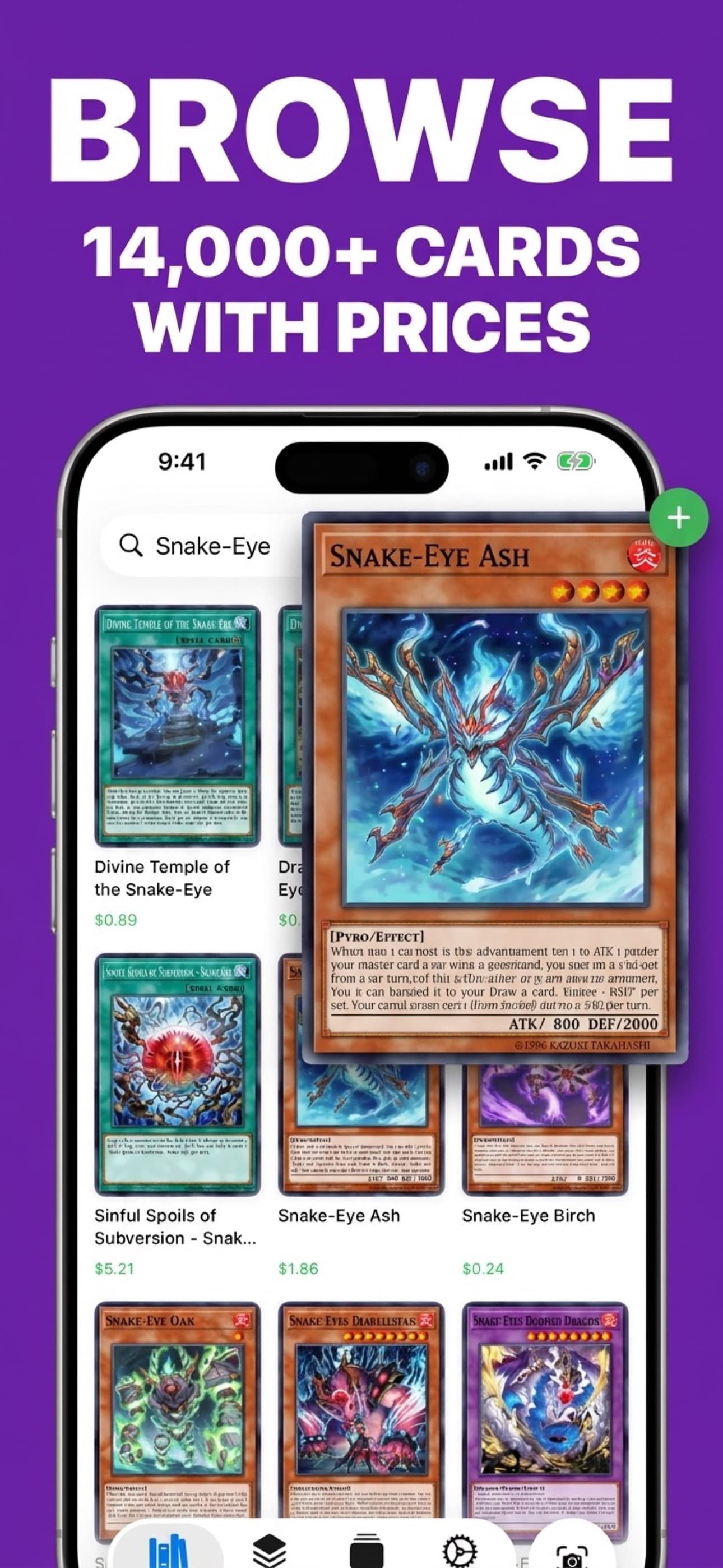 Card database grid view