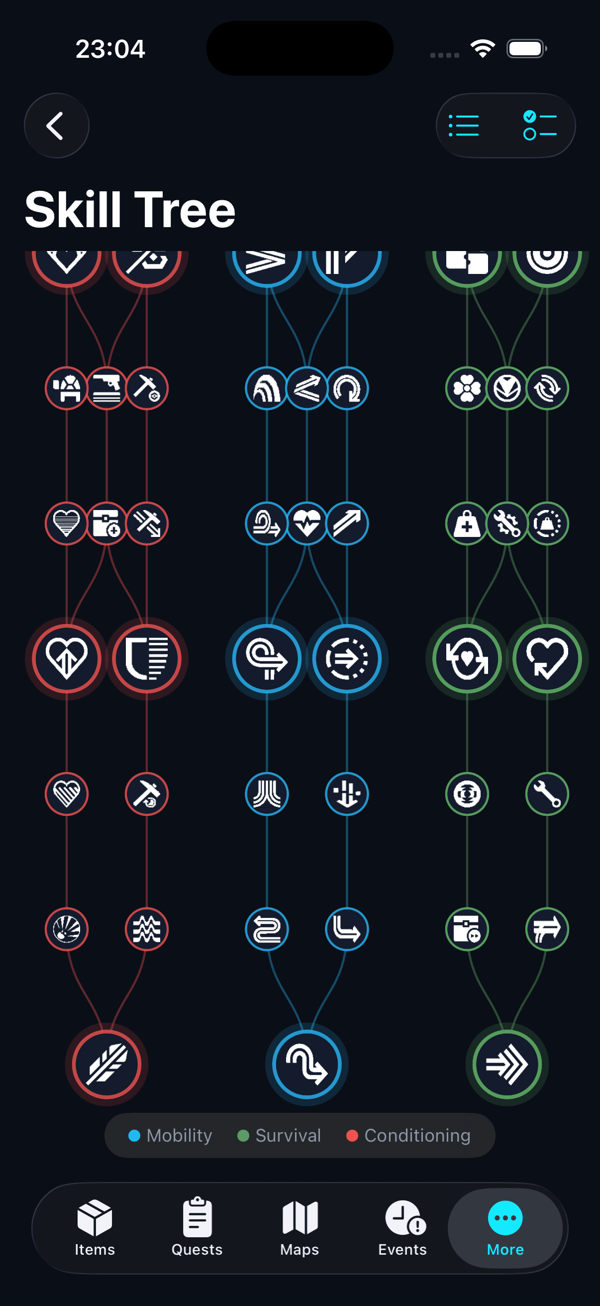 Arc Raiders Skill Tree Planner with category browser and build saving